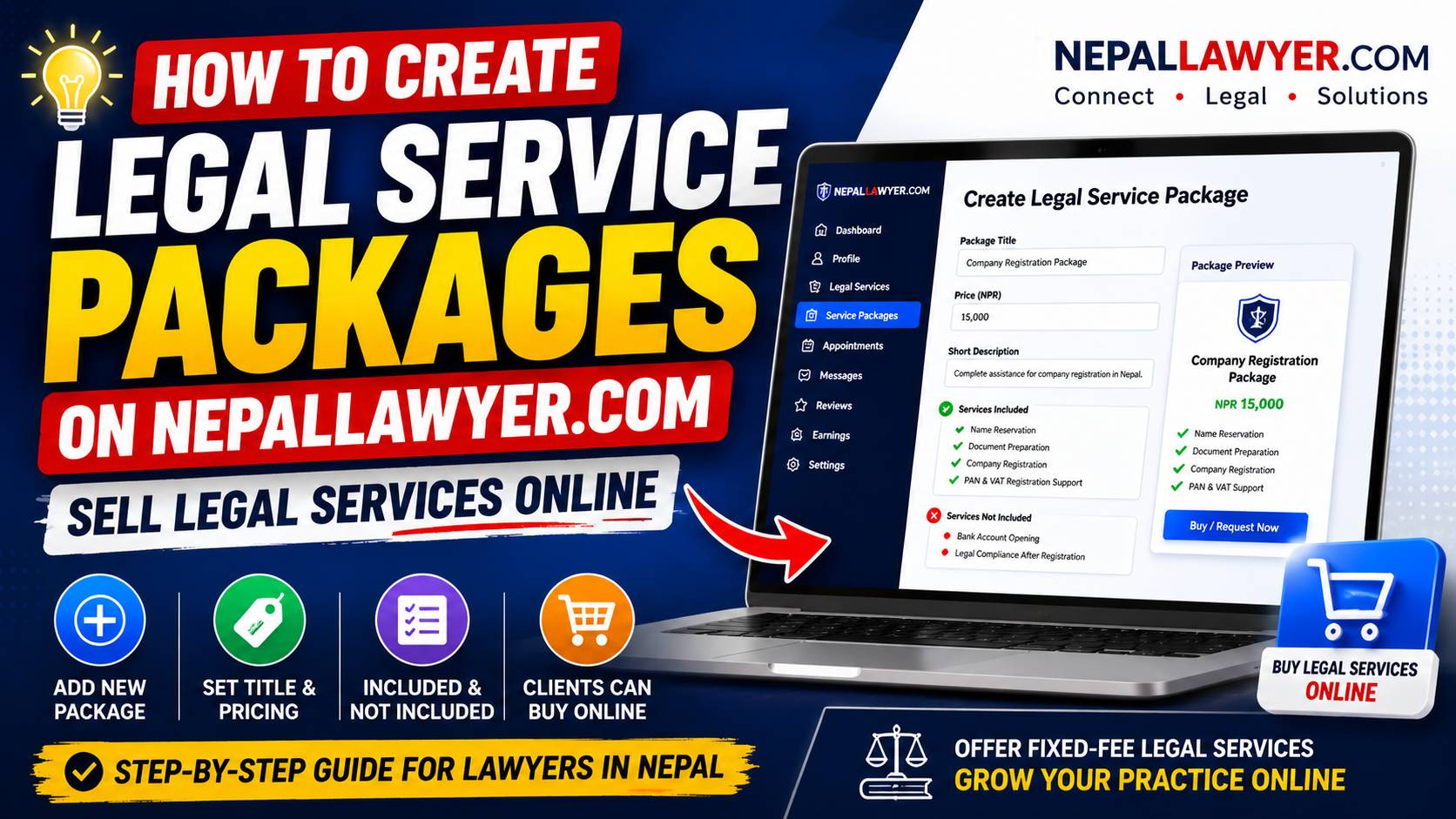 How to Add Legal Service Packages on NepalLawyer.com | Lawyer Dashboard