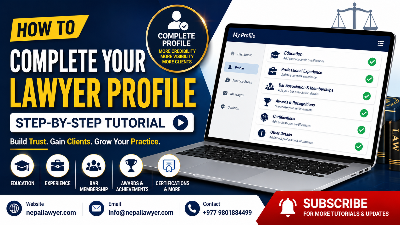 Complete Lawyer Profile: Education, Experience, Associations, Award